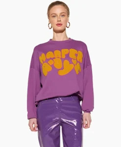 Truien^Harper & Yve Harper & Yve Pullover Logo-Sw Paars