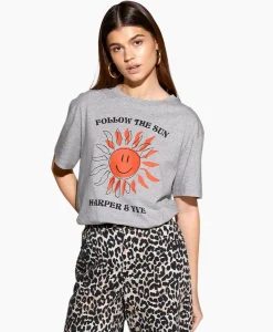 T-Shirts & Tops^Harper & Yve Harper & Yve T-Shirt Korte Mouw Smiley-Ss Grijs
