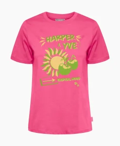 T-Shirts & Tops^Harper & Yve Harper & Yve T-Shirt Korte Mouw Tropical-Ss Roze