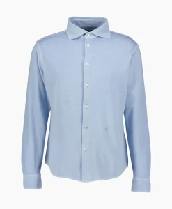 Overhemden^Jacob Cohen Overhemd M/L Piquet Con Ricamo Licht Blauw