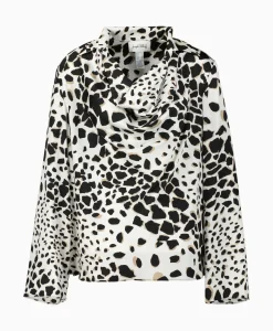 Blouses^Joseph Ribkoff Blouse Lange Mouw Print Wikkel Zwart Dessin