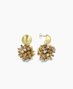 Sieraden^Lott. Gioielli Oorbellen Ce Gb Globe S Double Stones Grijs
