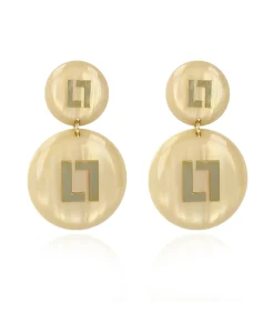 Sieraden^Lott. Gioielli Oorbellen Ce Re Round Logo Sand Goud