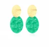 Sieraden^Lott. Gioielli Oorbellen Closed Oval S Midden Groen