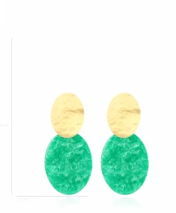 Sieraden^Lott. Gioielli Oorbellen Closed Oval S Midden Groen