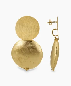 Sieraden^Lott. Gioielli Oorbellen Cw Earring Round Disc Xl Goud