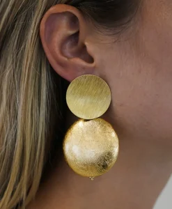 Sieraden^Lott. Gioielli Oorbellen Cw Earring Round Disc Xl Goud