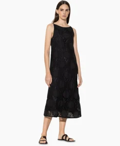 Jurken^Luisa Cerano Midi Jurk 798490/3619-0 Zwart Dessin