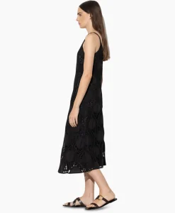 Jurken^Luisa Cerano Midi Jurk 798490/3619-0 Zwart Dessin
