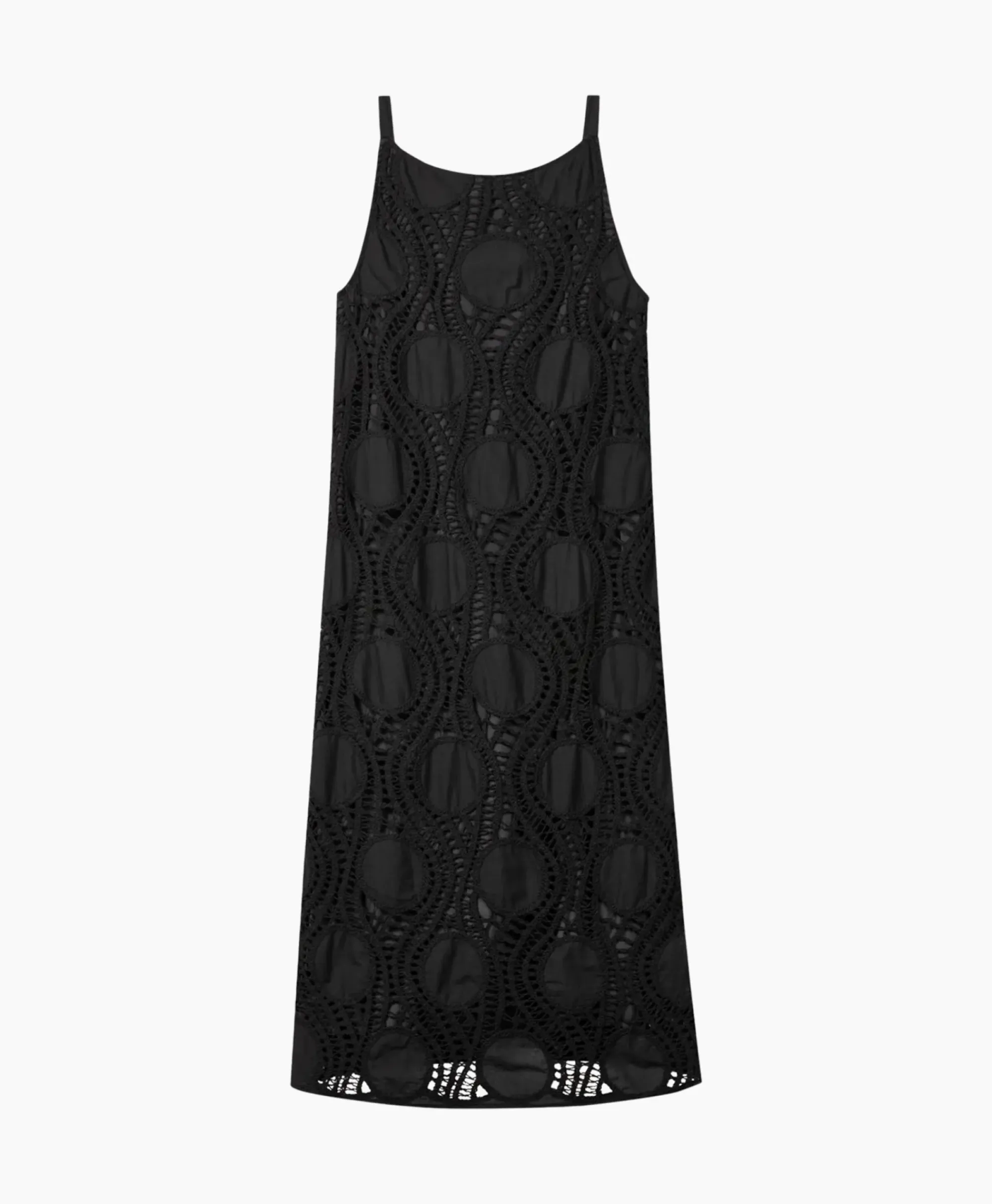 Jurken^Luisa Cerano Midi Jurk 798490/3619-0 Zwart Dessin