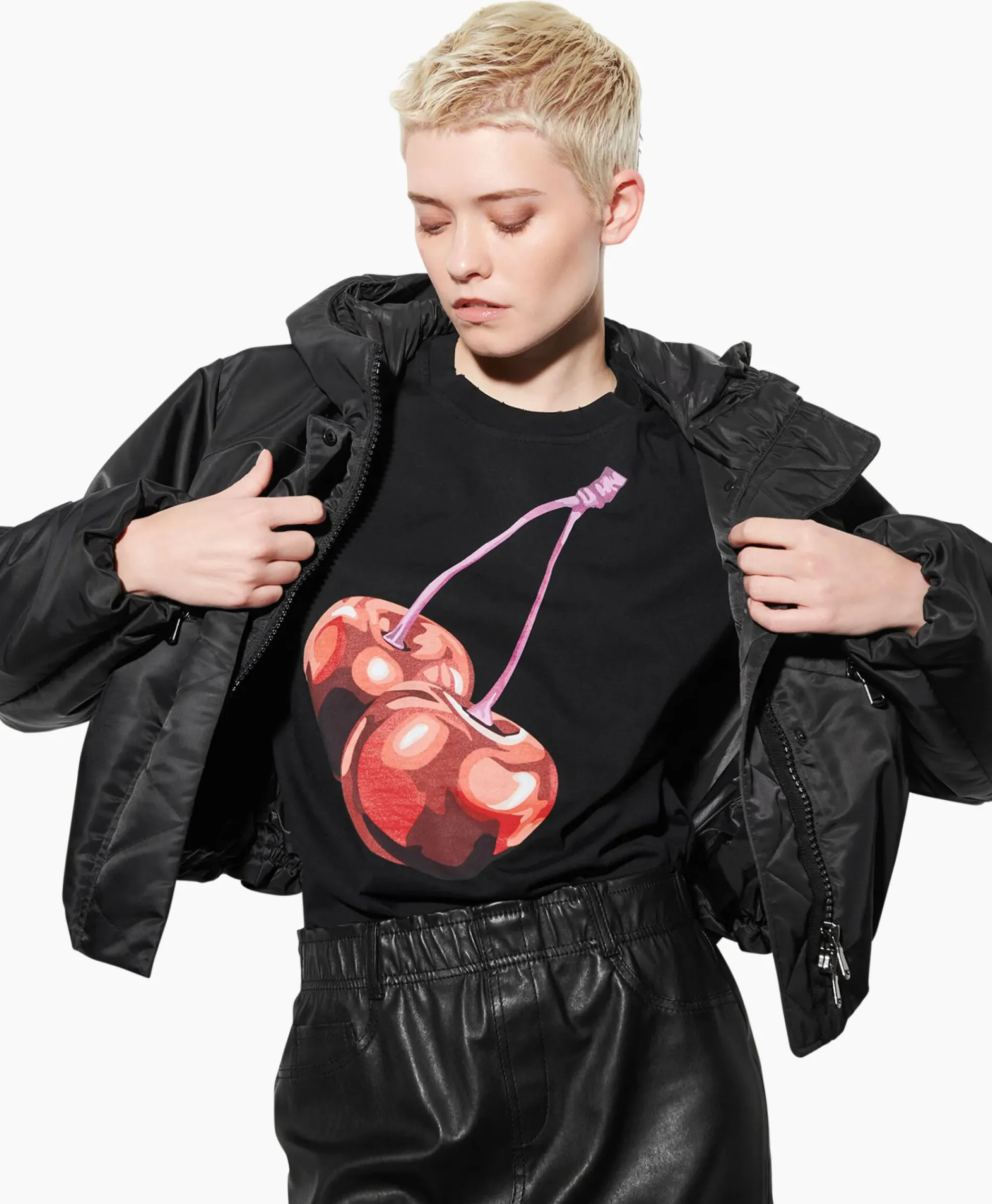 T-Shirts & Tops^Luisa Cerano T-Shirt Korte Mouw 398104/7799-0 Zwart Dessin