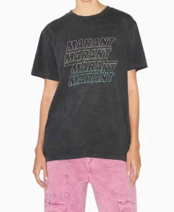 T-Shirts & Tops^Marant Étoile Marant Etoile T-Shirt Korte Mouw Ziliani-Ga Zwart