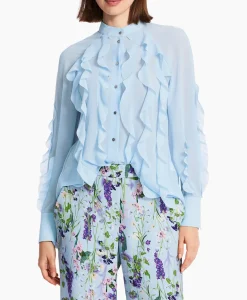 Blouses^Marccain Collectie Blouse Wc 51.27 W44 Licht Blauw