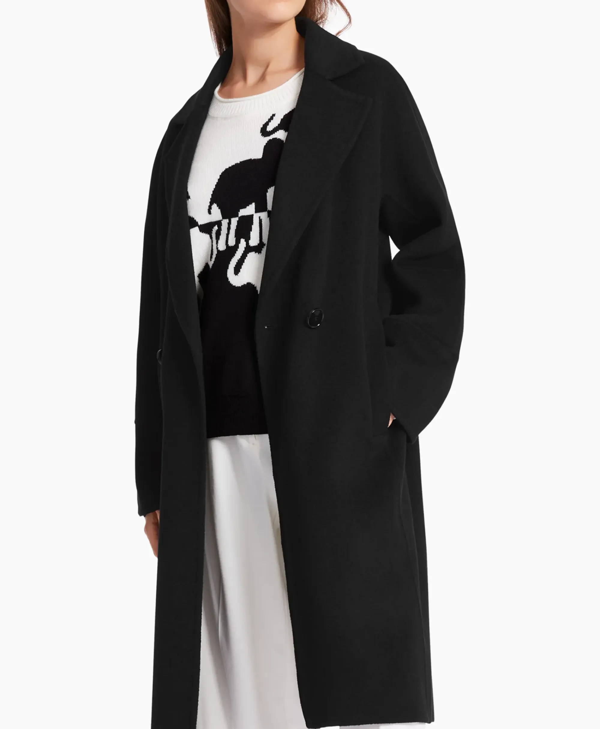 Jassen^Marccain Collectie Coat Wc 11.02 W33 Zwart