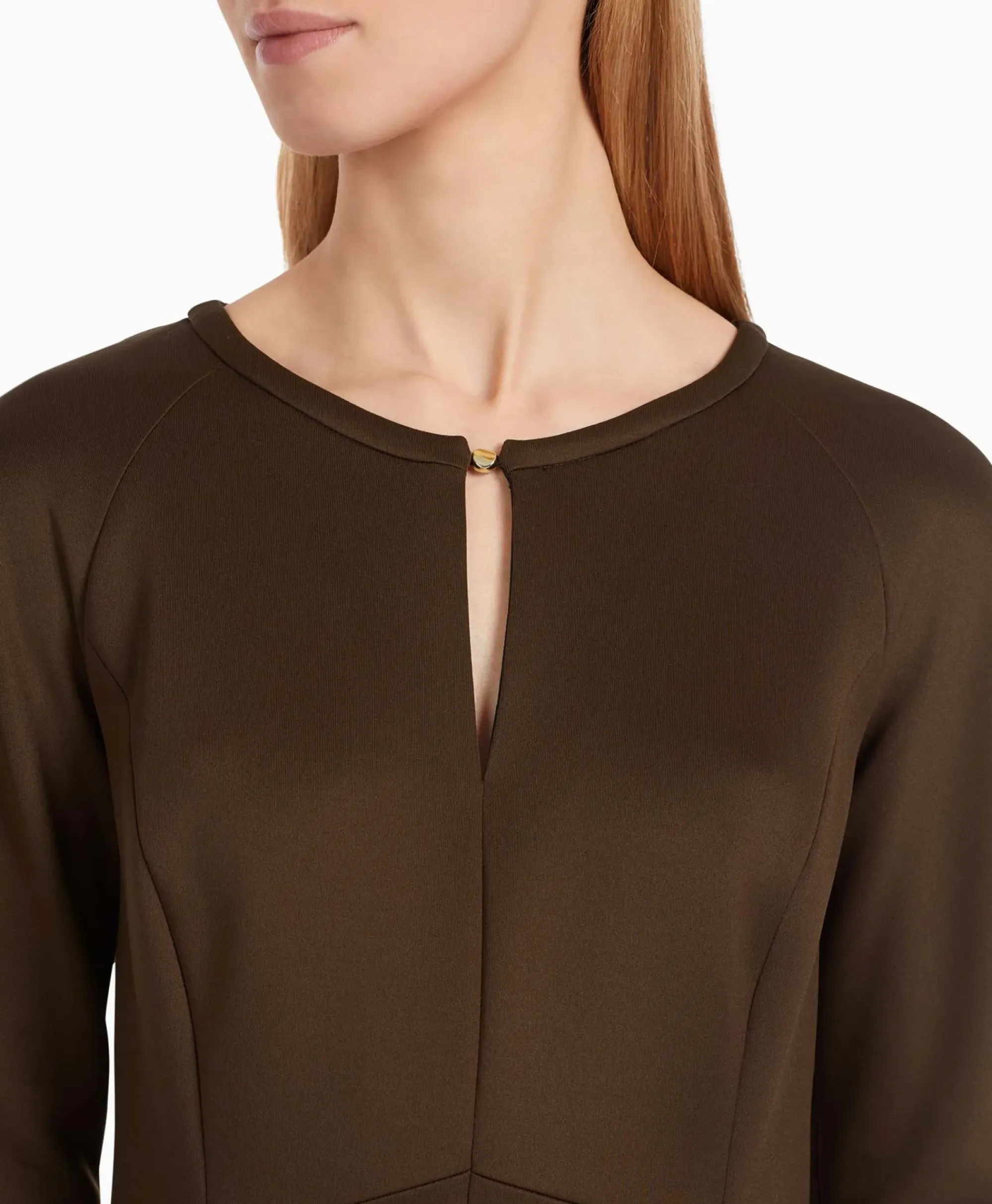 Bruiloftskleding^Marccain Collectie Jurk Vc 21.27 J22 Bruin