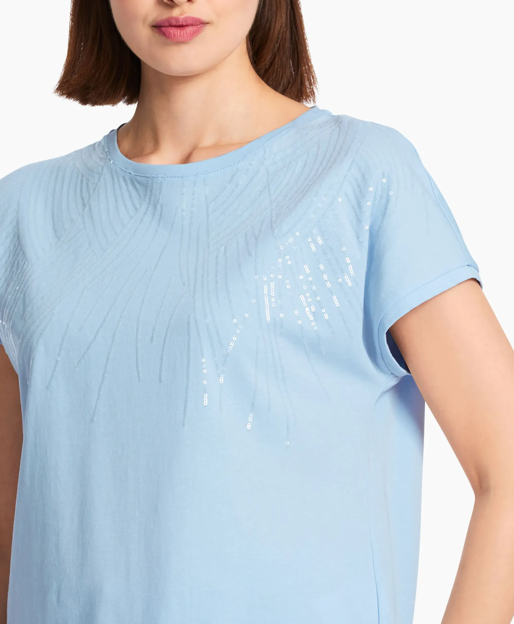 T-Shirts & Tops^Marccain Collectie T-Shirt Wc 48.46 J36 Licht Blauw