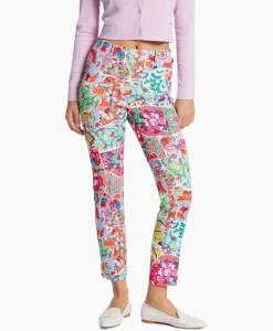 Broeken^Marc Cain Pants Bloemenbroek Wp 81.11 J04 Licht Rood