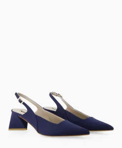 Pumps^Natan Schoenen Pump Stretch Morelli 9 Blu Scuro Blauw
