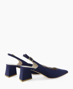 Pumps^Natan Schoenen Pump Stretch Morelli 9 Blu Scuro Blauw