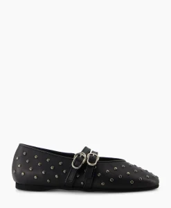 Instappers^Nubikk Ballerina Gisele Grace Studs Zwart