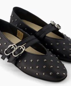 Instappers^Nubikk Ballerina Gisele Grace Studs Zwart