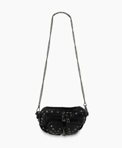 Tassen^Nunoo Bags Crossbody Tas Helena Rivet Washed Black Zwart