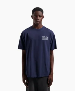 T-Shirts^Olaf Hussein T-Shirt Blur Logo Donker Blauw