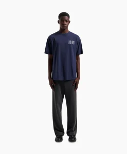 T-Shirts^Olaf Hussein T-Shirt Blur Logo Donker Blauw