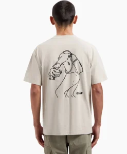 T-Shirts^Olaf Hussein T-Shirt Korte Mouw Diver Cement