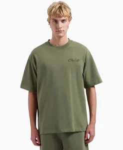 T-Shirts^Olaf Hussein T-Shirt Korte Mouw Embroidery Groen