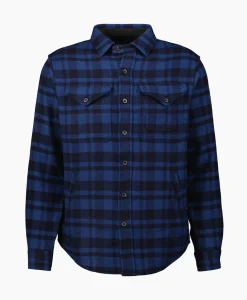 Jassen^Ralph Lauren Overshirt Wool Blend Check Donker Blauw