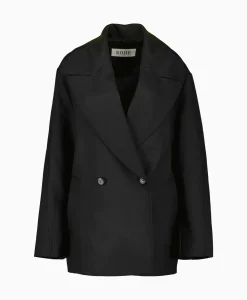 Jassen^Róhe Rohe Mantel Wool Tailoring Scarf Zwart