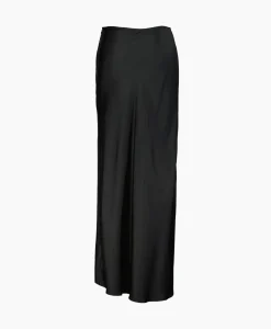Rokken^Róhe Rohe Midi Rok Long Satin Zwart
