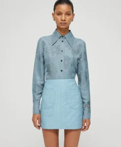 Rokken^Róhe Rohe Minirok Short Jacquard Skirt Blauw