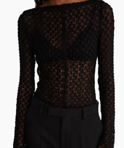 T-Shirts & Tops^Róhe Rohe Top Lace Zwart