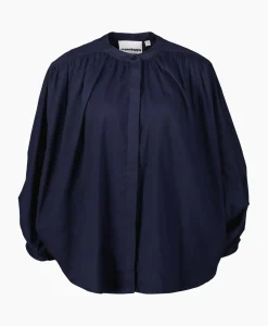 Blouses^Sea Me Happy Blouse Balloon Donker Blauw
