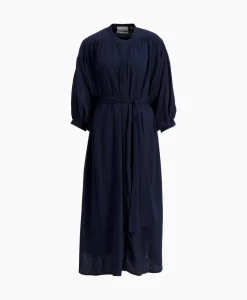 Jurken^Sea Me Happy Maxi Jurk Balloon Long Double Layered Donker Blauw