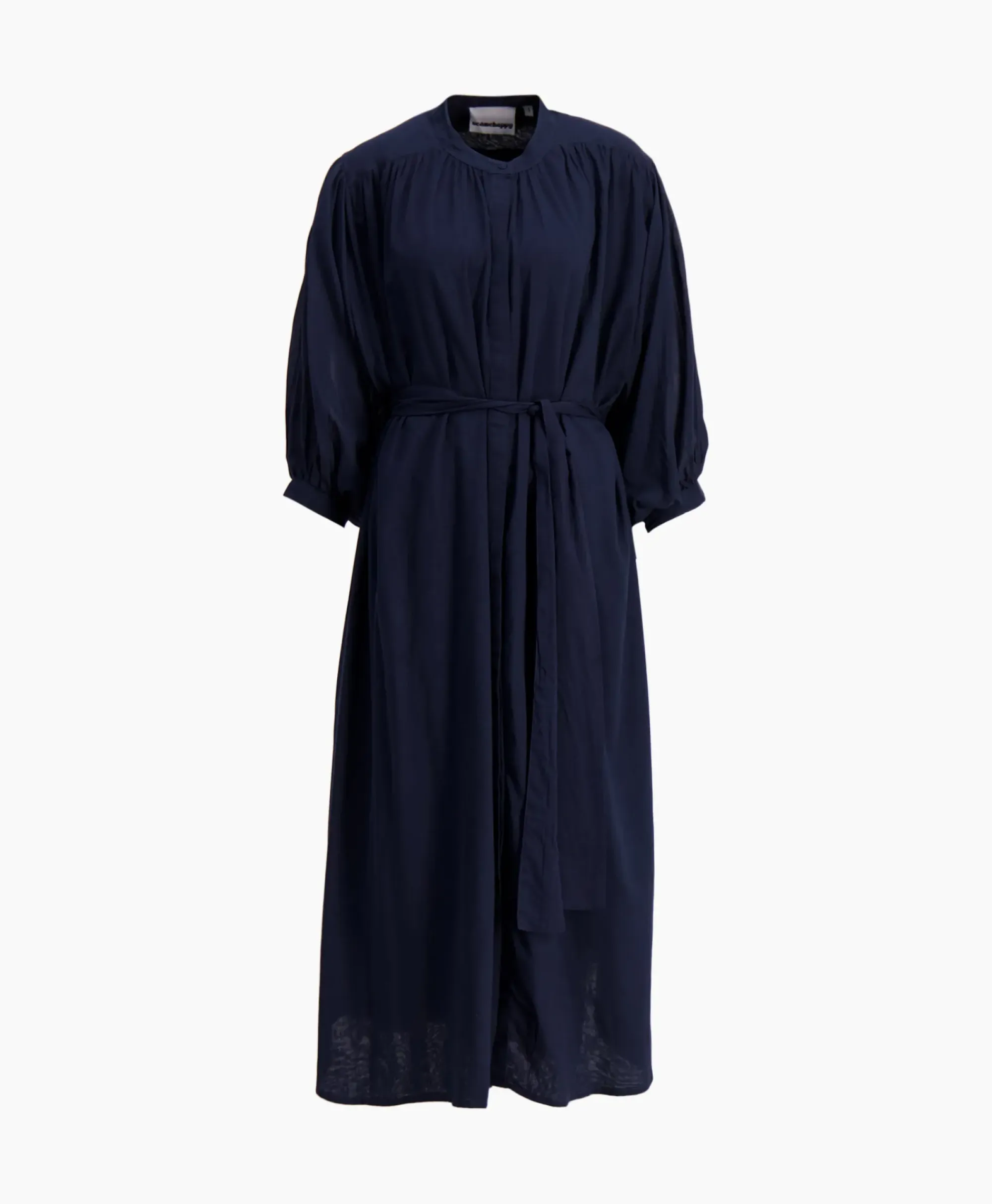 Jurken^Sea Me Happy Maxi Jurk Balloon Long Double Layered Donker Blauw