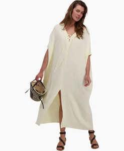 Jurken^Sea Me Happy Maxi Jurk Monoi Bamboo Licht Geel