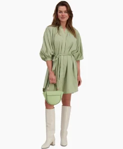 Jurken^Sea Me Happy Mini Jurk Balloon Short Double Layered Licht Groen