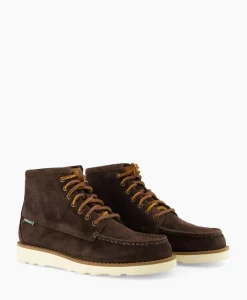 Laarzen^Sebago Veterboot Tala High Oiled Suede Donker Bruin