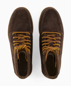 Laarzen^Sebago Veterboot Tala High Oiled Suede Donker Bruin