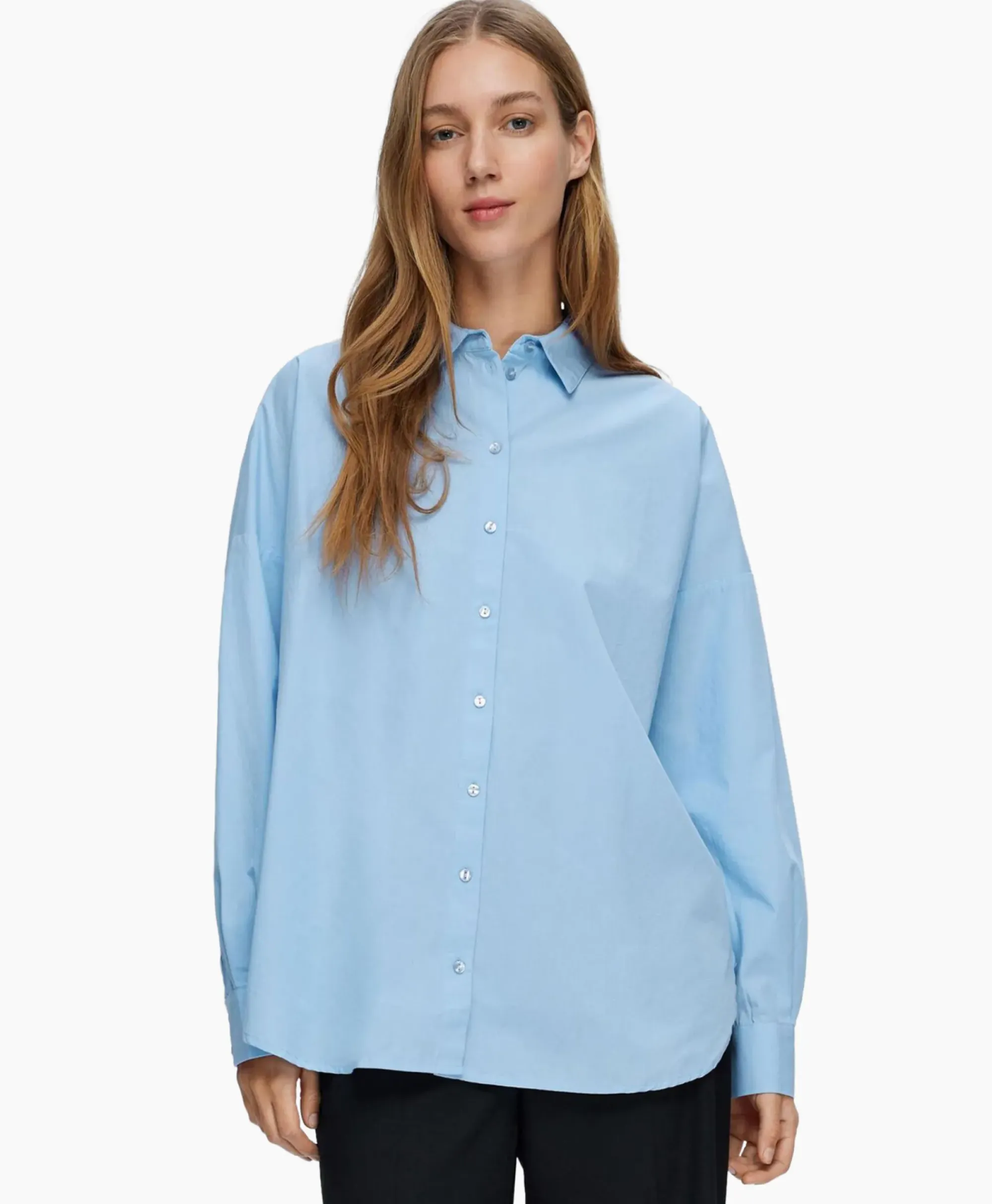 Blouses^Selected Femme Blouse Dina-Sanni Ls Shirt Noos Blauw