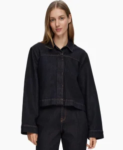 Jassen^Selected Femme Jack Lisa Boxy Denim Jacket D2 Donker Blauw