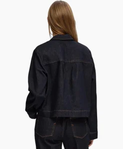Jassen^Selected Femme Jack Lisa Boxy Denim Jacket D2 Donker Blauw