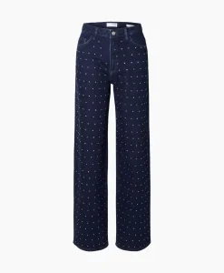 Broeken^Selected Femme Jeans Marley-Bea Hw Mid Blue Wide Jean Blauw