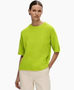 Truien^Selected Femme Pullover Maline-Liliana 2/4 Knit O-Neck N Groen