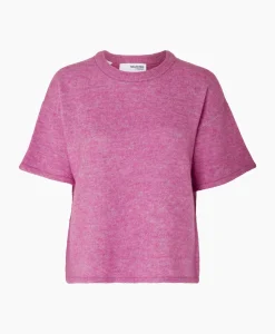 Truien^Selected Femme Pullover Maline-Liliana 2/4 Knit O-Neck N Roze