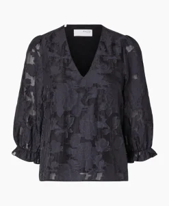 T-Shirts & Tops^Selected Femme Top Cathi-Sadie 3/4 Ff Donker Blauw