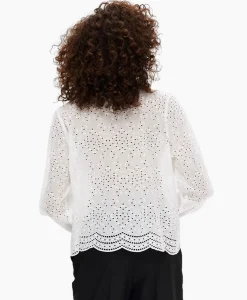 T-Shirts & Tops^Selected Femme T-Shirt Korte Mouw Tatiana L/S Embr Shirt Noos Wit